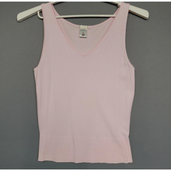 Old Navy Sweater Tank Womens Medium Lot of 2 Blue Pink Perfect Fit Knit V Neck - Picture 7 of 11